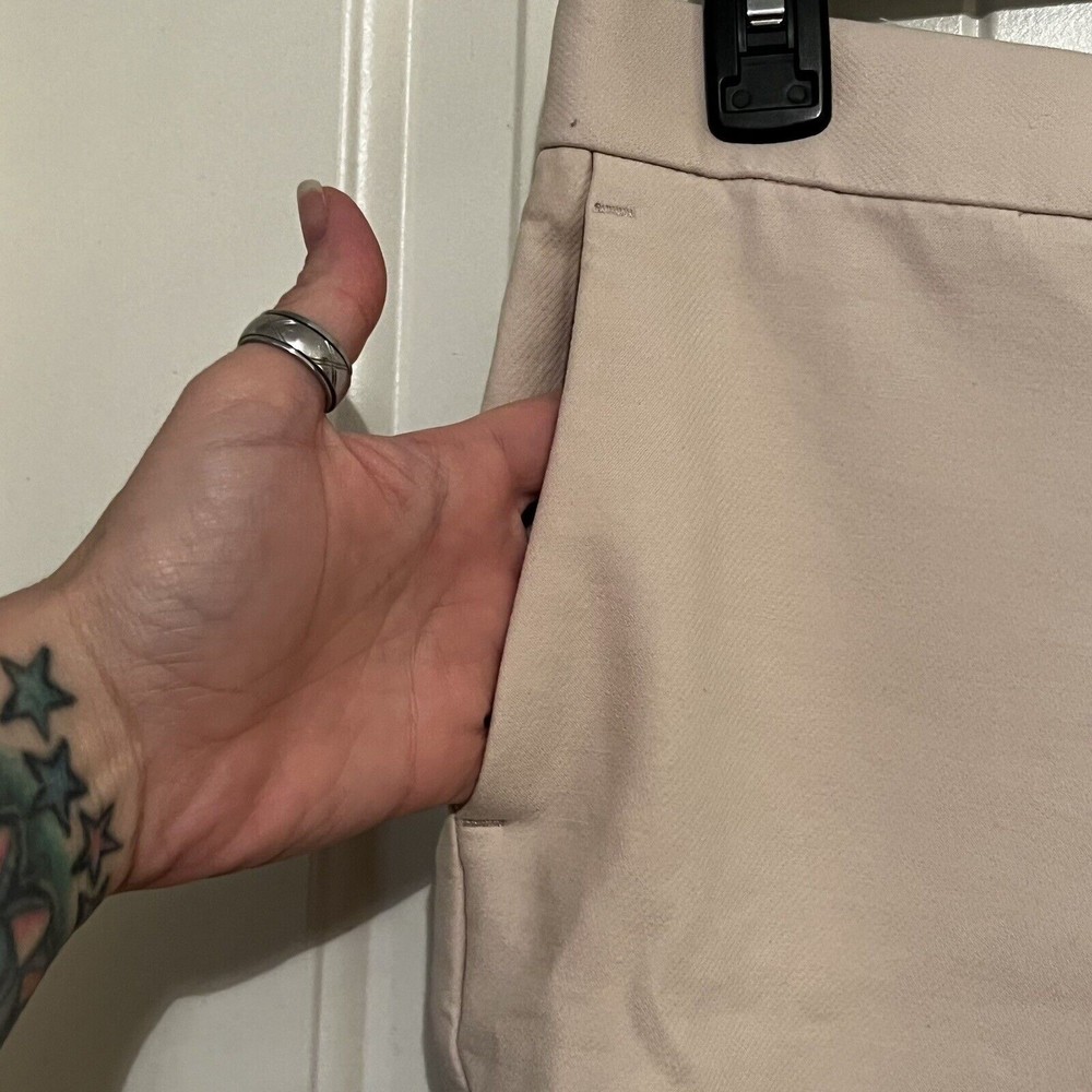 Ann Taylor Devin Beige Tan Work Pants Trousers Flat Front Pockets Size 6 Career - Picture 5 of 13